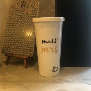 Kate Spade “Miss to Mrs” White Tumbler